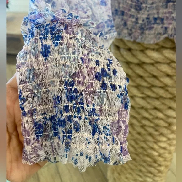 **NWT** Free People Sheer flower blouse - Picture 3 of 5